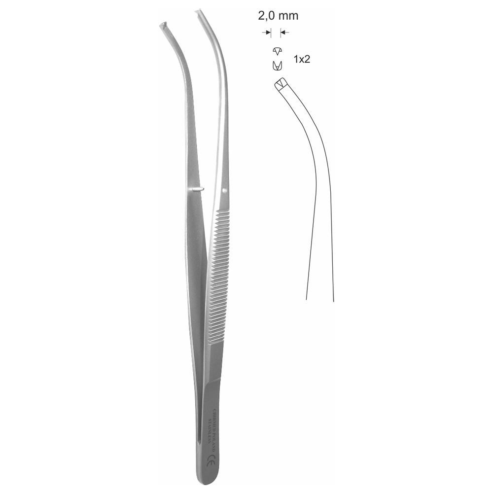 Pinceta chirurgiczna odgięta, 154 mm